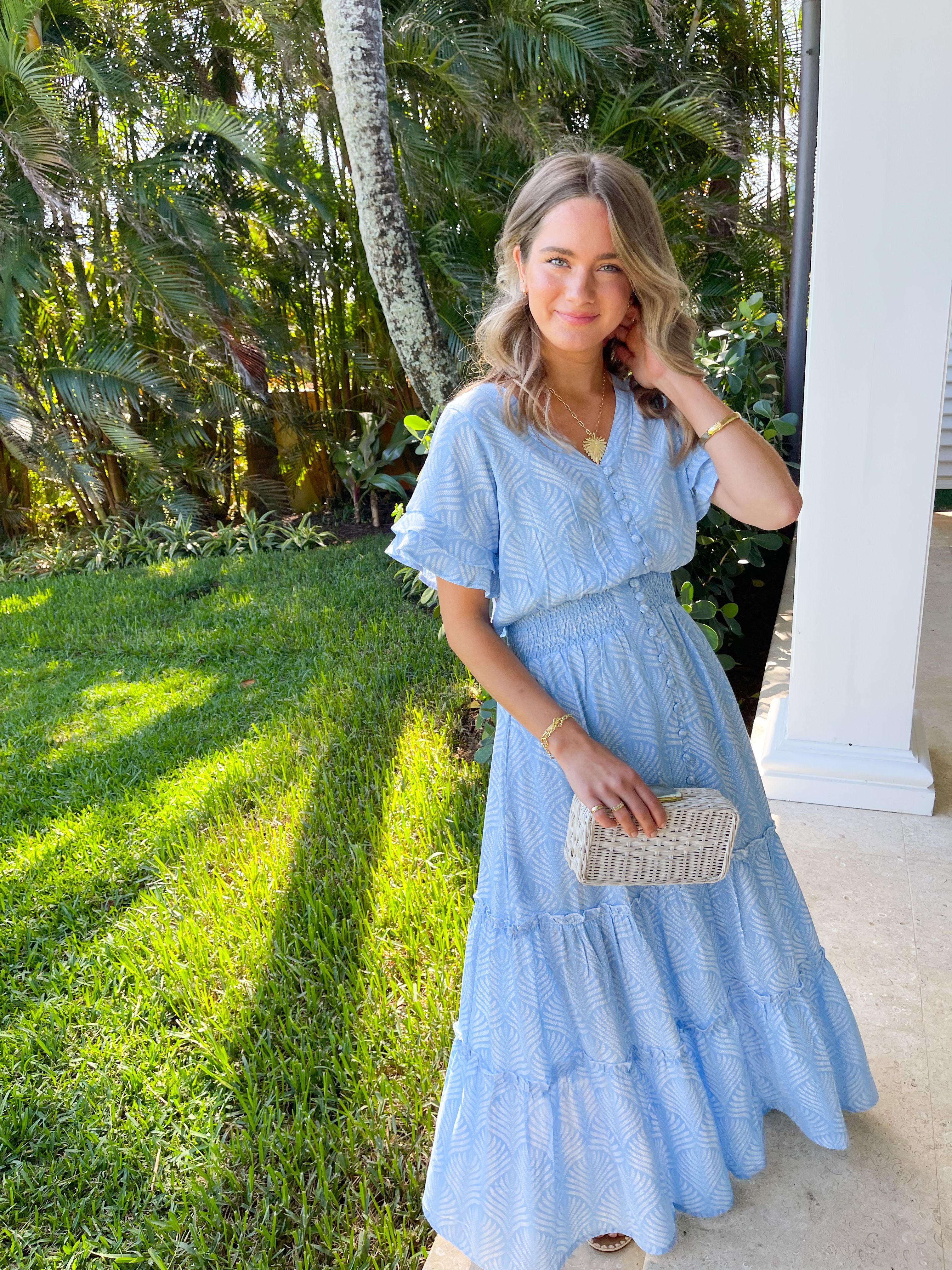 WALKER & WADE Christina Dress Periwinkle Palm