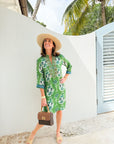 BELLA TU Bennett Tunic Dress Ikat Green