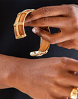 CAPUCINE DE WULF Gaia Hinged Bangle - Teak