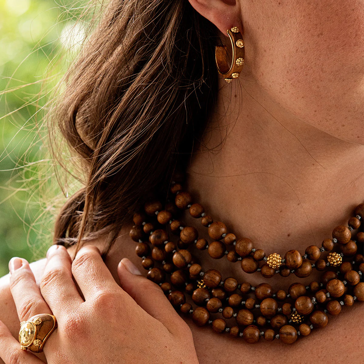 CAPUCINE DE WULF Gaia Hoop Earrings - Teak