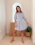 CARA CARA Caro Mini Dress Seersucker Blue Stripe