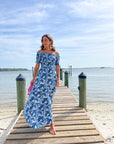 WALKER & WADE Mystique Dress Cobalt Tropical