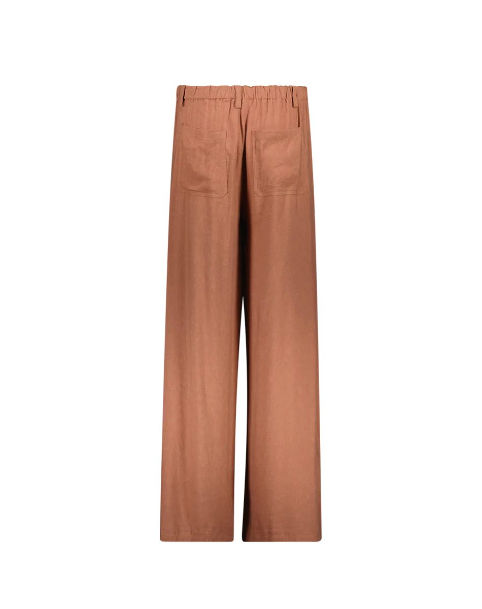 FINAL SALE ME369 Ariel Earth Wide Leg Linen Pants