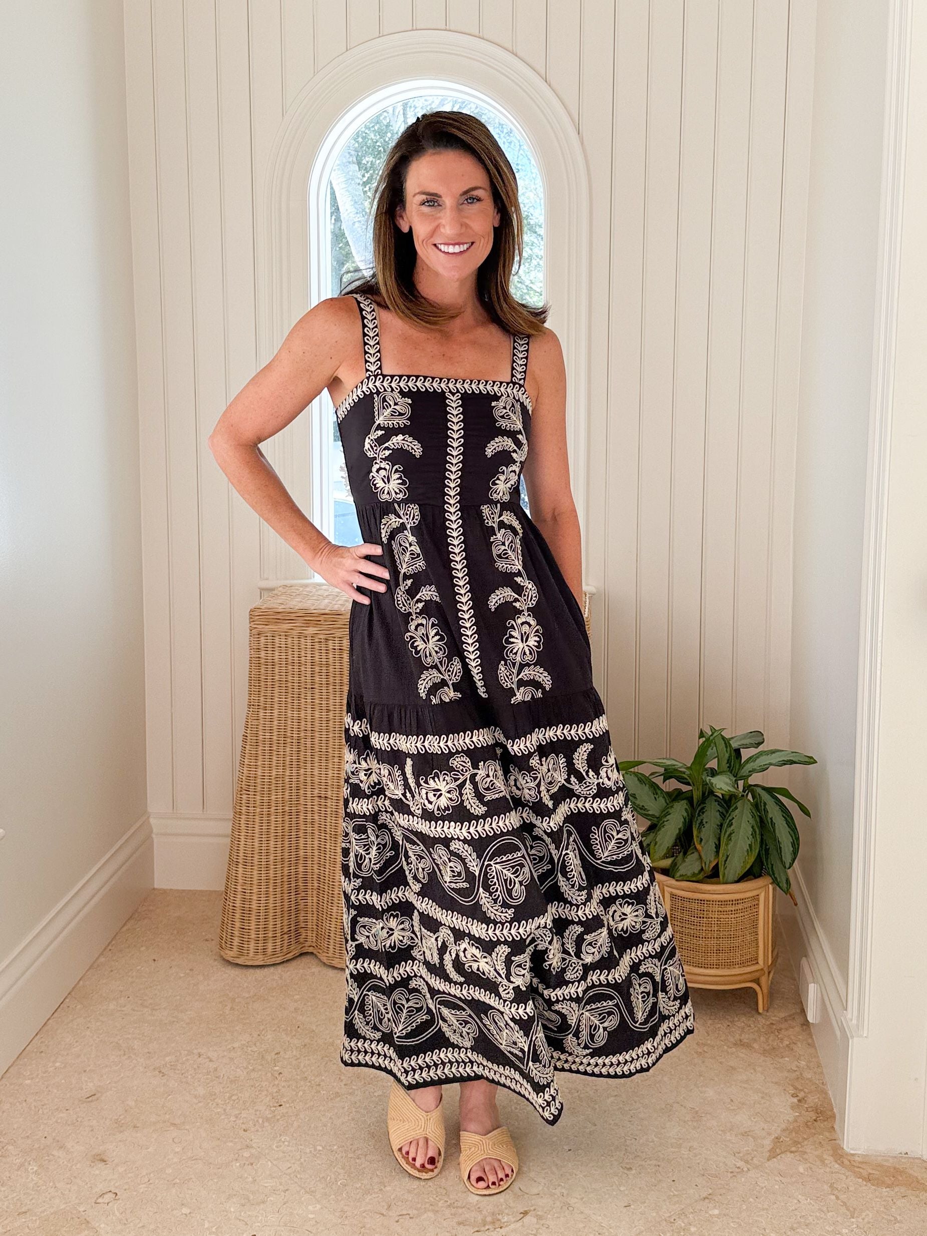 PINK CITY PRINTS Rio Dress Sweetheart Cord Embroidery – Matilda's Life Style