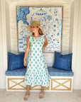 FINAL SALE MER ST. BARTH Eva Women's Sundress Aqua Ikat