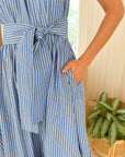 OLIPHANT Belted Shirt Dress Devon Blue