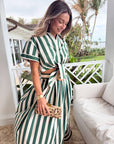 CARA CARA Greenfield Skirt Green/White Stripe
