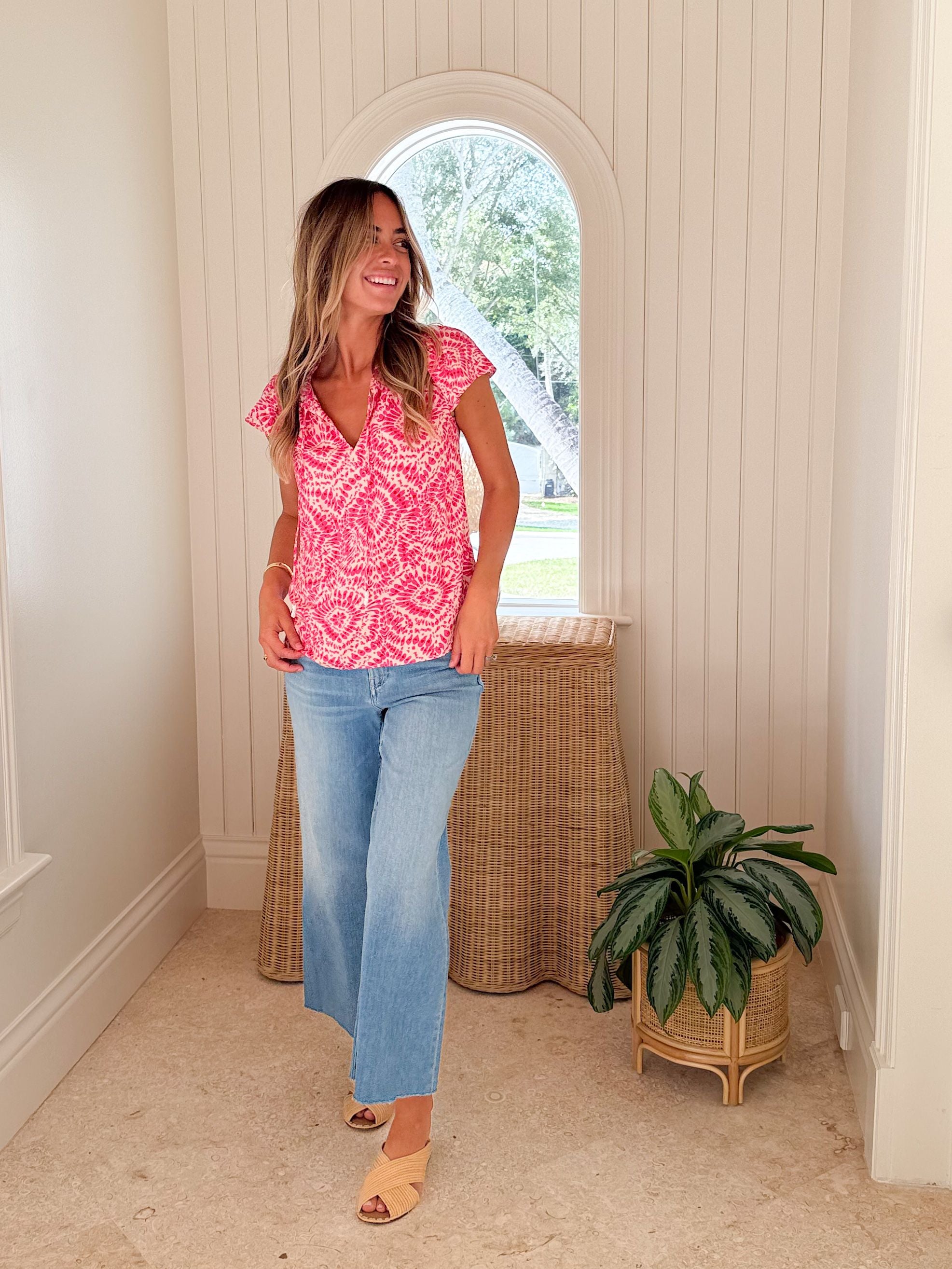 WALKER & WADE Sandra Top Cherry Fuchsia