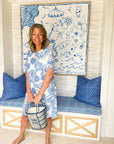 WALKER & WADE Sally Dress Blue Hibiscus