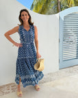 WALKER & WADE Alexis Dress Indigo Geo