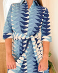 BEAU & RO Eloise Dress Ocean Bagru Triangle
