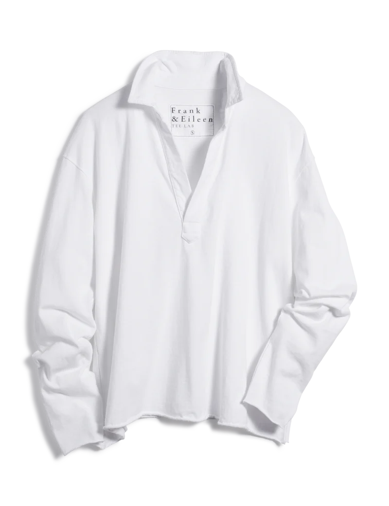 FRANK & EILEEN Patrick Popover White Jersey