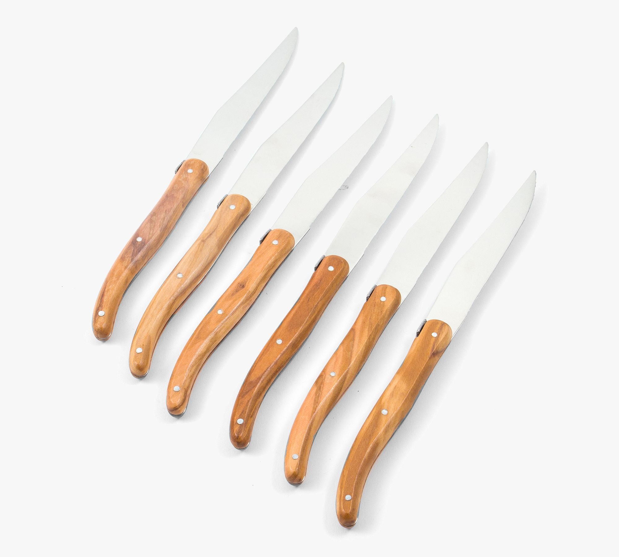 Laguiole 6 Piece Steak Knife Set, Olivewood in Wood Presentation Box