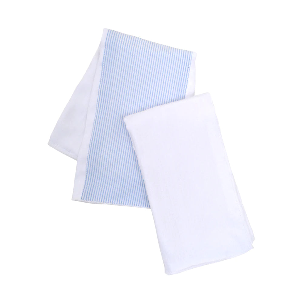 3MARTHAS Burp Cloth Set/2 Blue/White