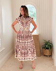 CARA CARA Octavia Dress Palm Paisley Ivory