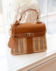 LISI LERCH Celine Wicker Handbag Camel