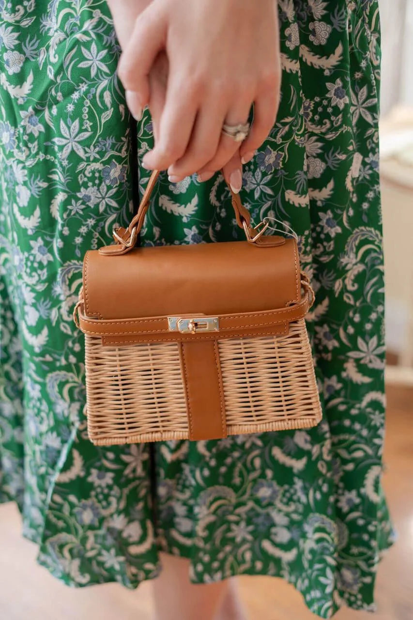 LISI LERCH Celine Wicker Handbag Camel