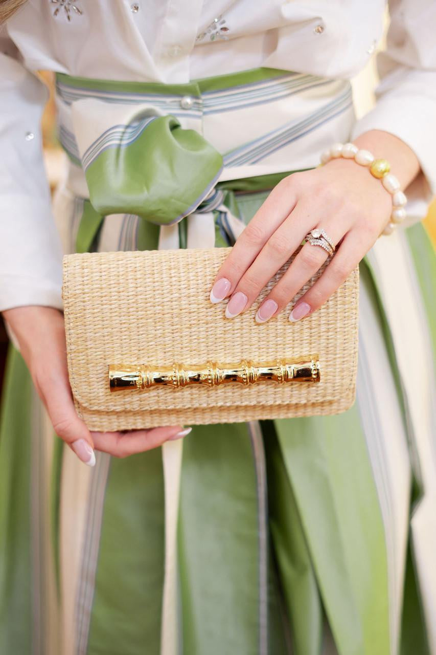 LISI LERCH Ruby Straw Clutch Bamboo Bar