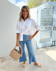 CARYN LAWN Swing Star Top White