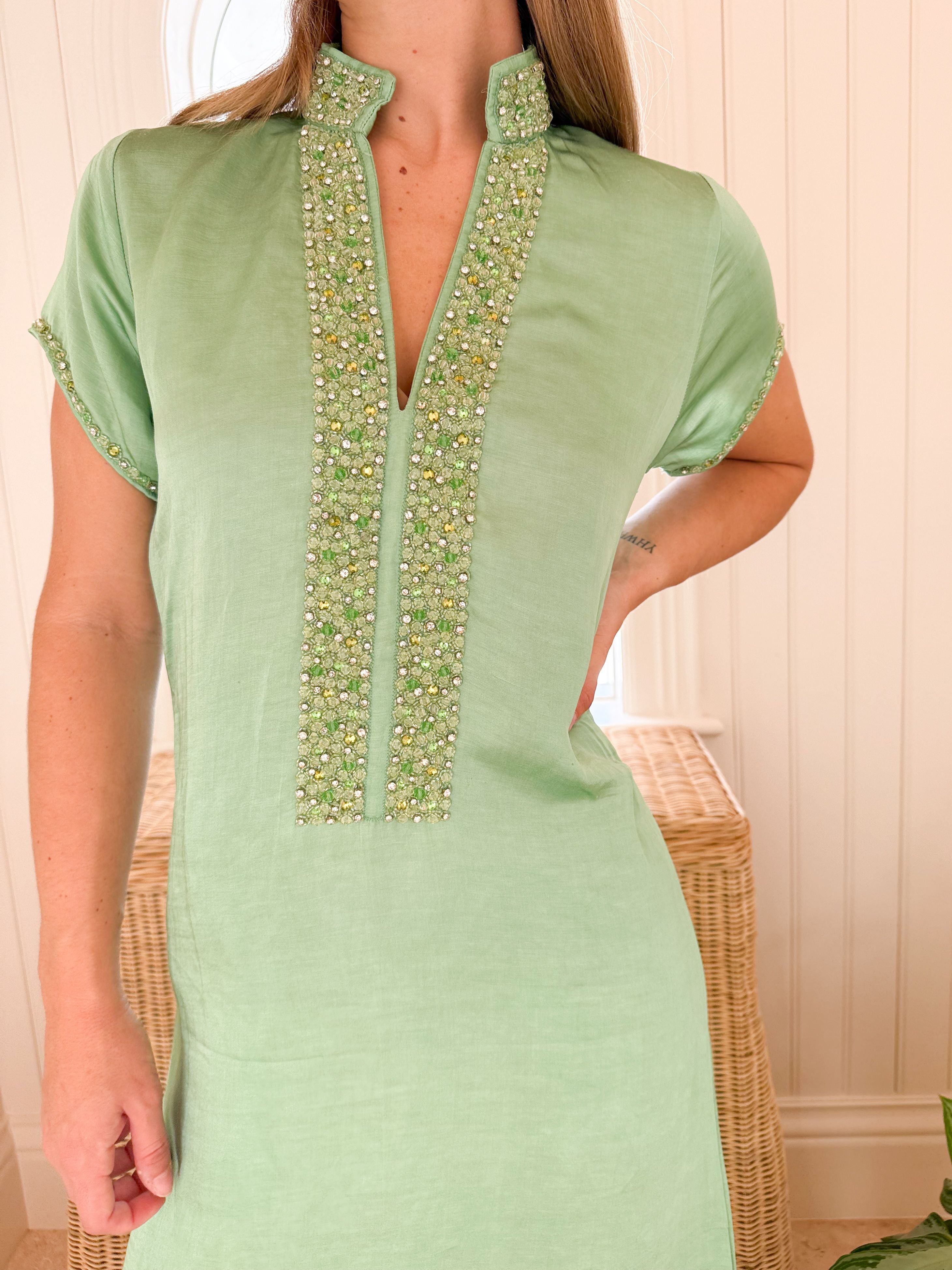 BELLA TU Meg Caftan Pear