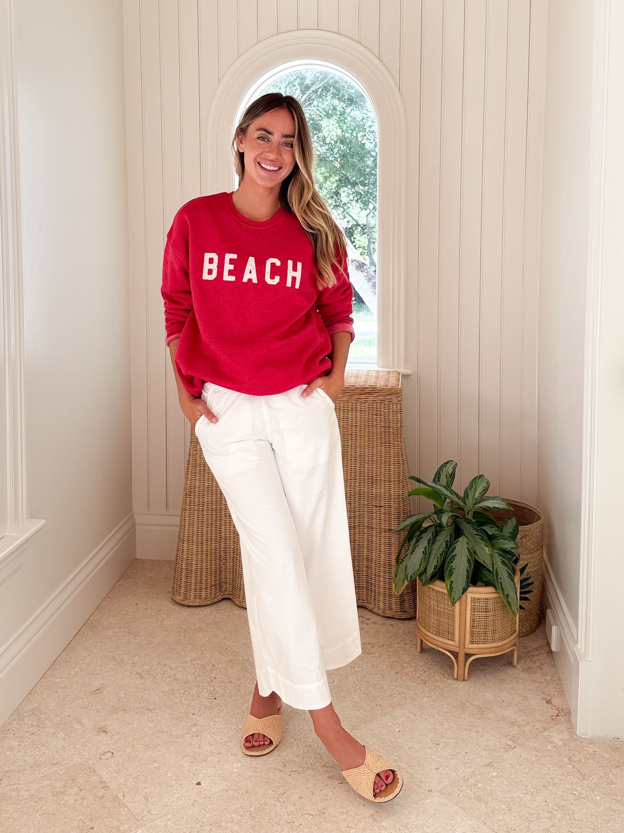 Beach Sweatshirt Heather Red