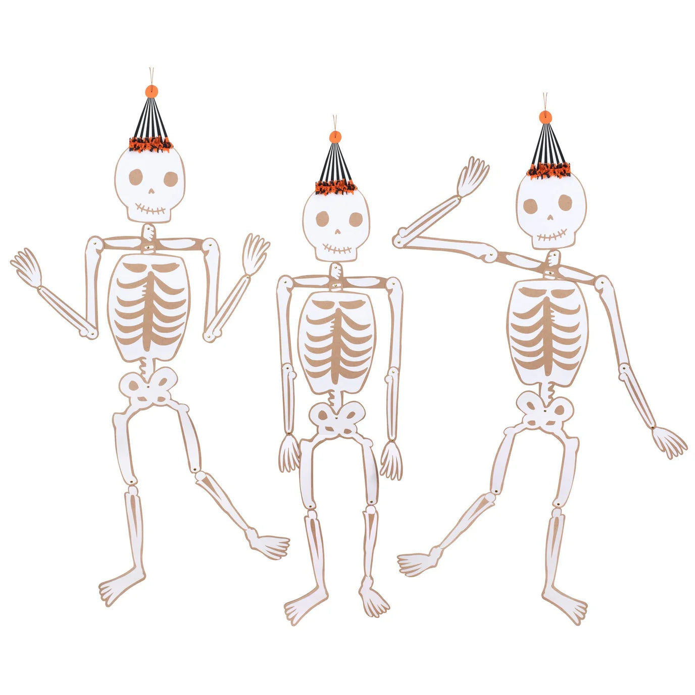 HALLOWEEN Vintage Jointed Skeletons-Set/3