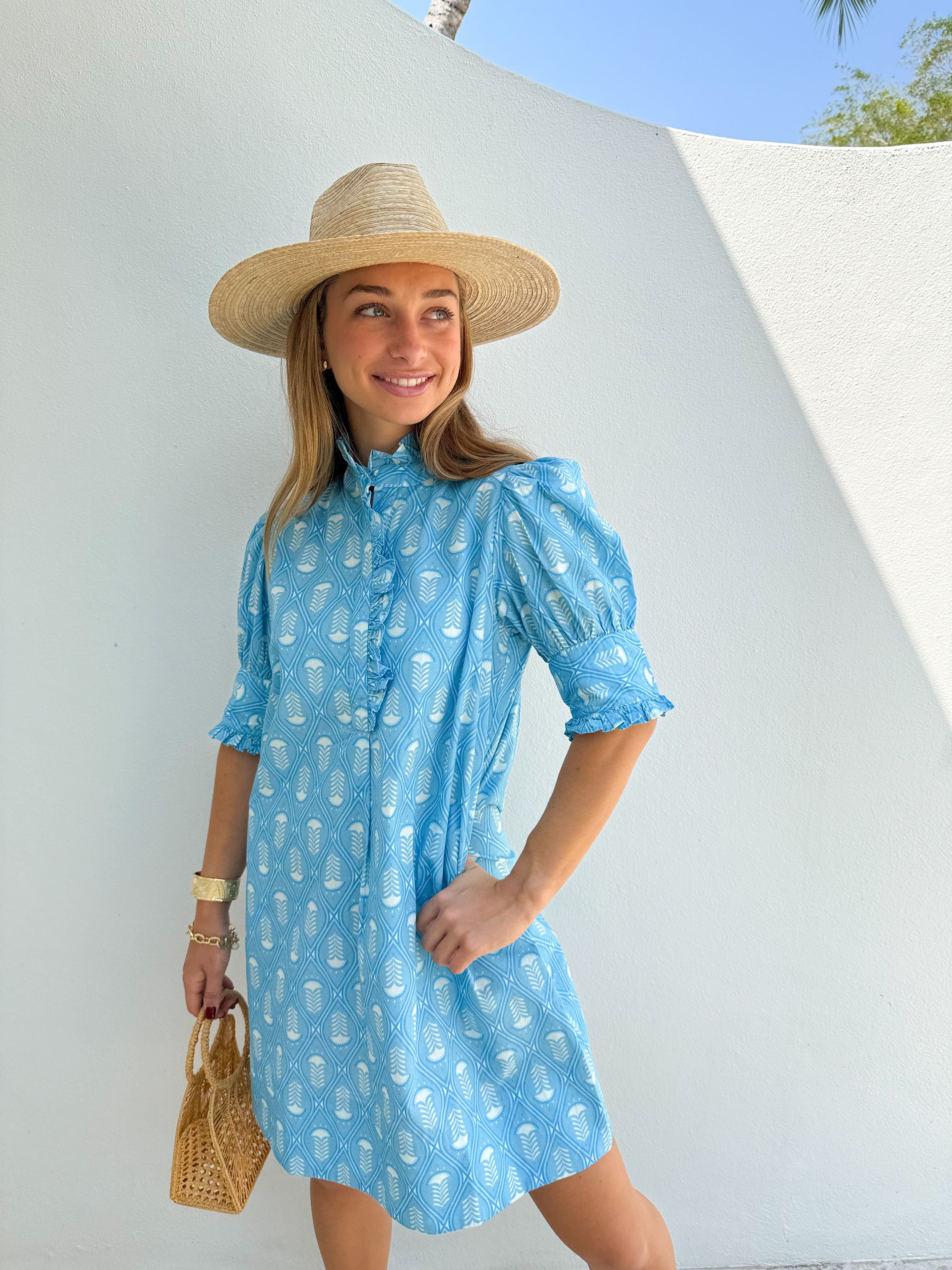 NAVYBLEU Westport Dress Blue Stamp