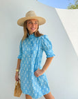 NAVYBLEU Westport Dress Blue Stamp