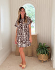 FITZROY & WILLA Edie Shift Espresso Ikat