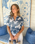 FINAL SALE FINAL SALE FELICITE Short Sleeve Shirt Navy Palm