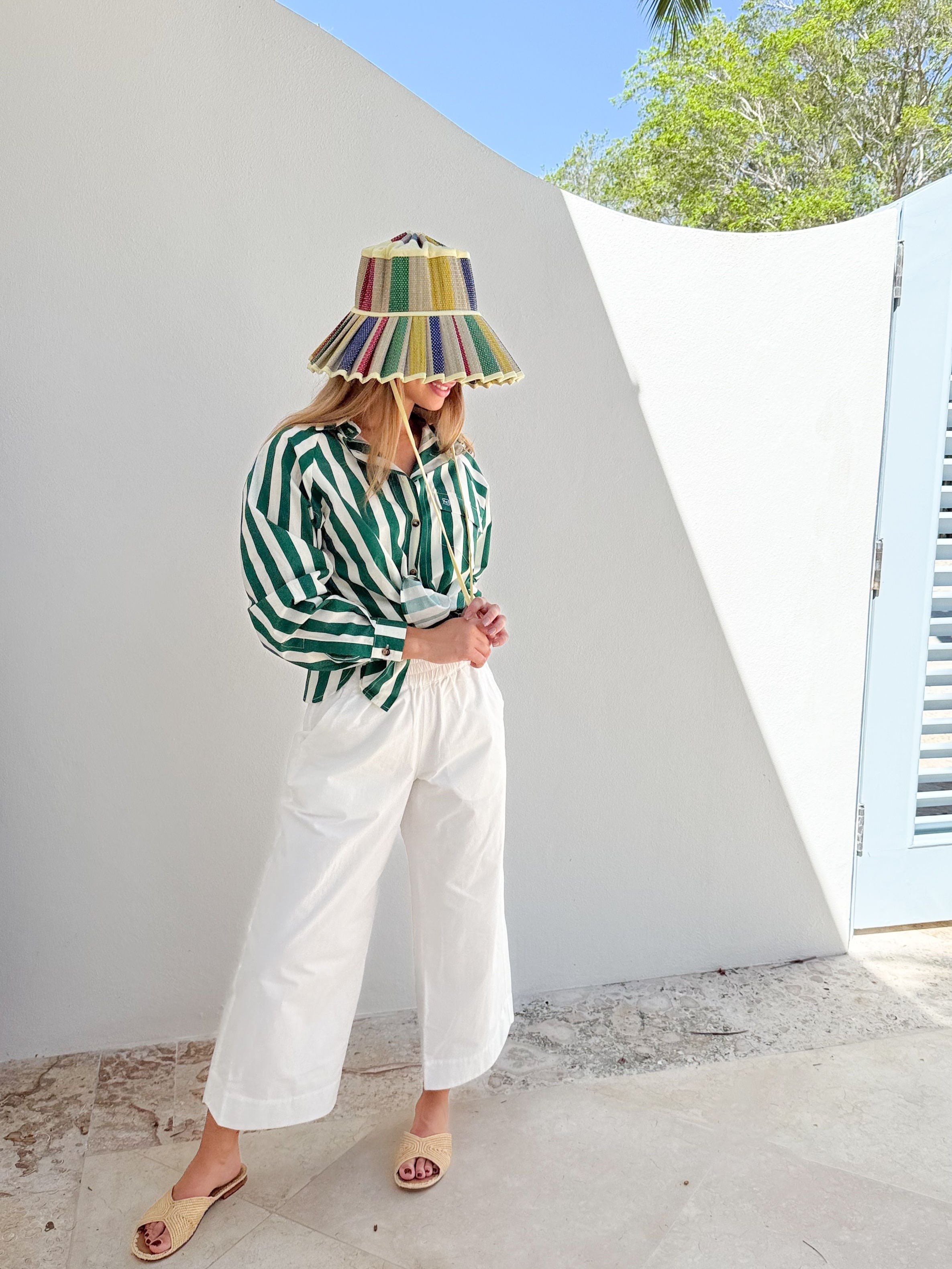 LADY CAPTAIN Captain Shirt Green Cabana Stripe