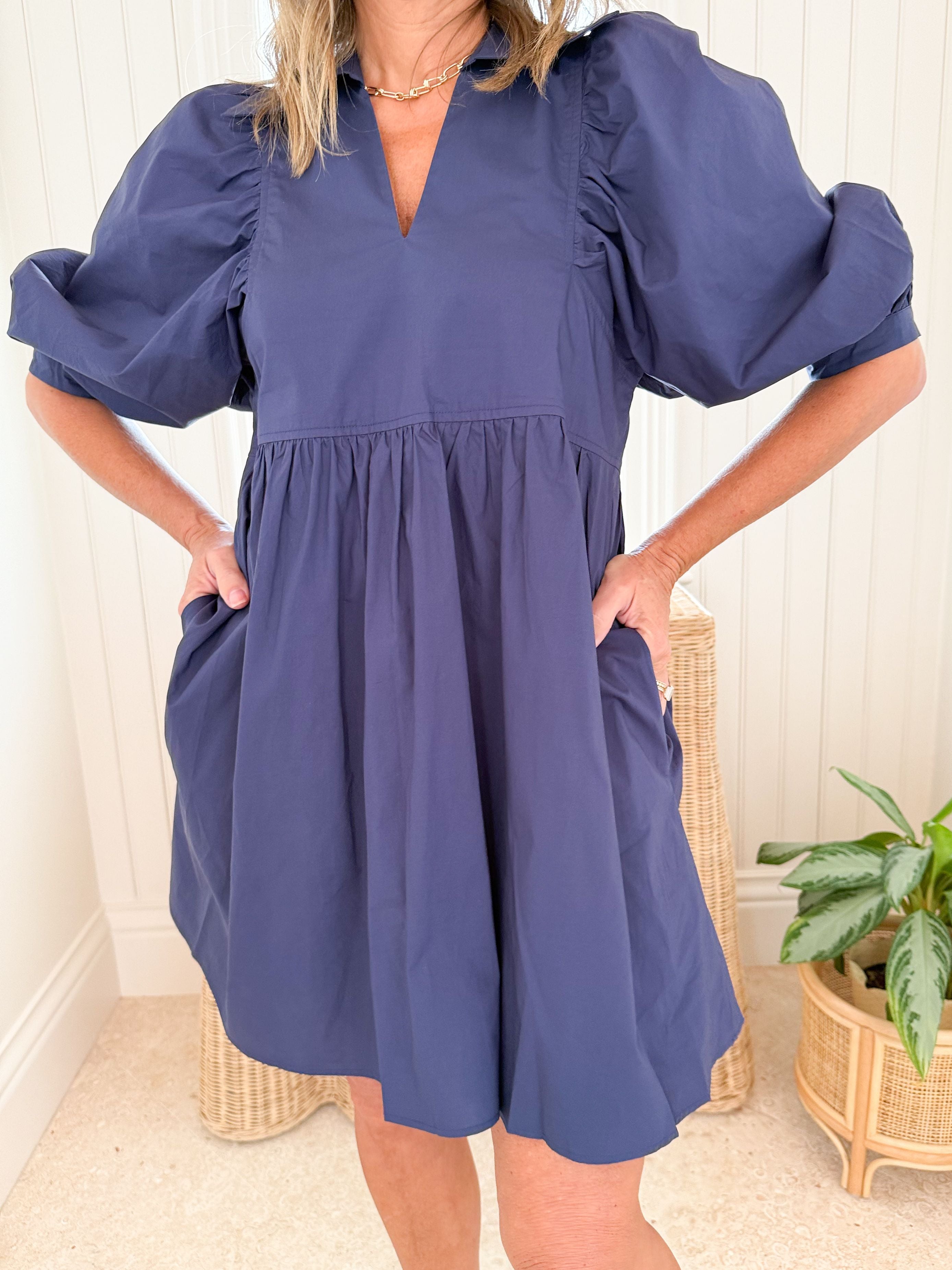 HUNTER BELL Noah Dress Navy – Matilda's Life Style