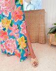 WALKER & WADE Seychelles Kaftan Turquoise Fuchsia