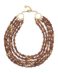 CAPUCINE DE WULF Earth Goddess Beads 5-Strand Necklace - Teak