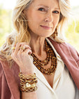 CAPUCINE DE WULF Earth Goddess Beads 5-Strand Necklace - Teak