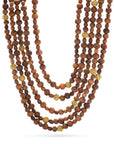 CAPUCINE DE WULF Earth Goddess Beads 5-Strand Necklace - Teak