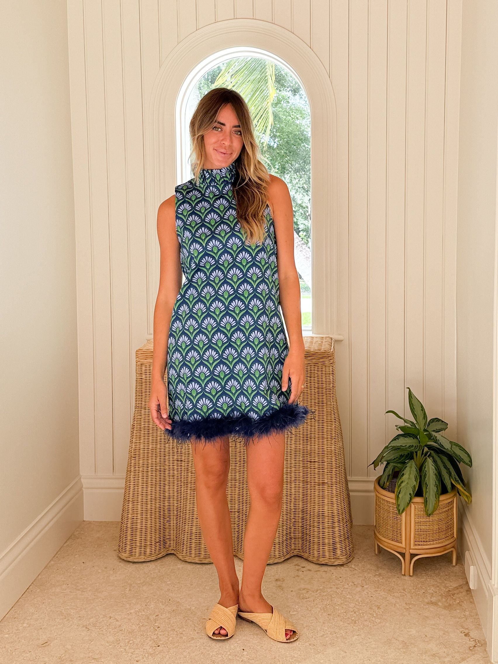 PROSPERINA Carlisle Shift Dress Fan Fete Blue