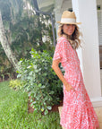 FINAL SALE WALKER & WADE Christina Dress Coral Zebra