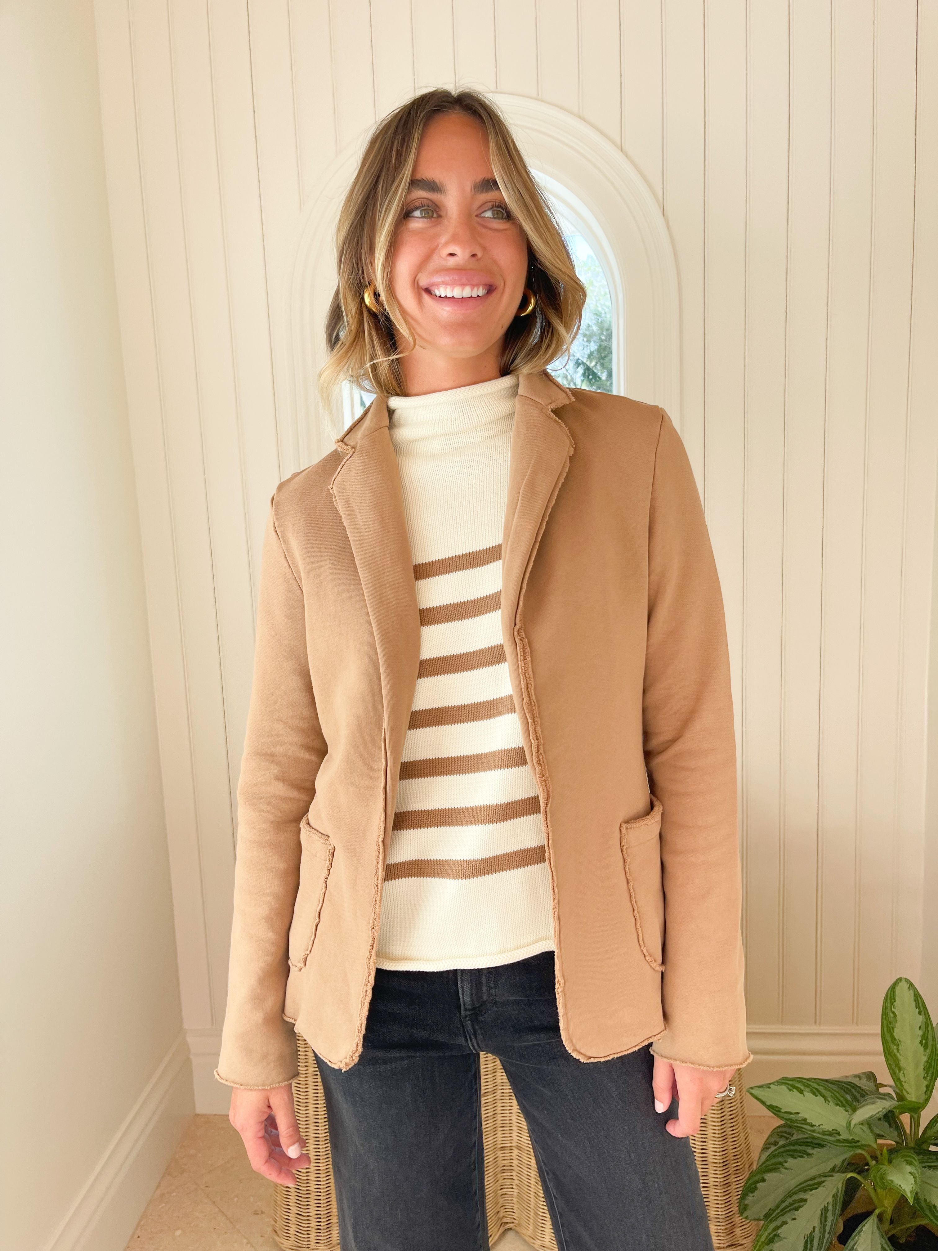 FRANK & EILEEN Dublin Blazer Camel Fleece
