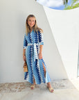 BEAU & RO Eloise Dress Ocean Bagru Triangle