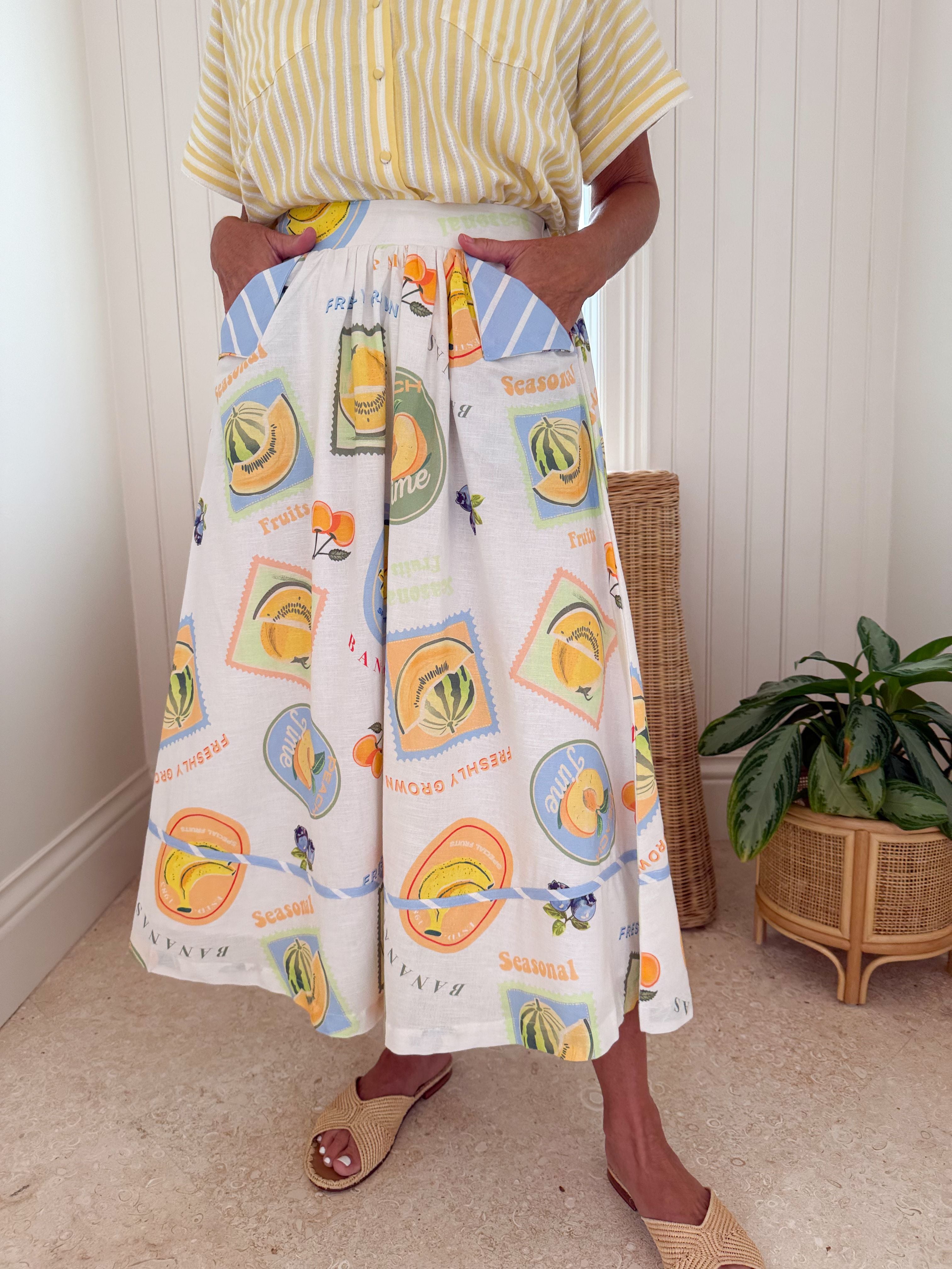 FINAL SALE PROSPERINA Annie Apron Skirt Heirloom Orchard