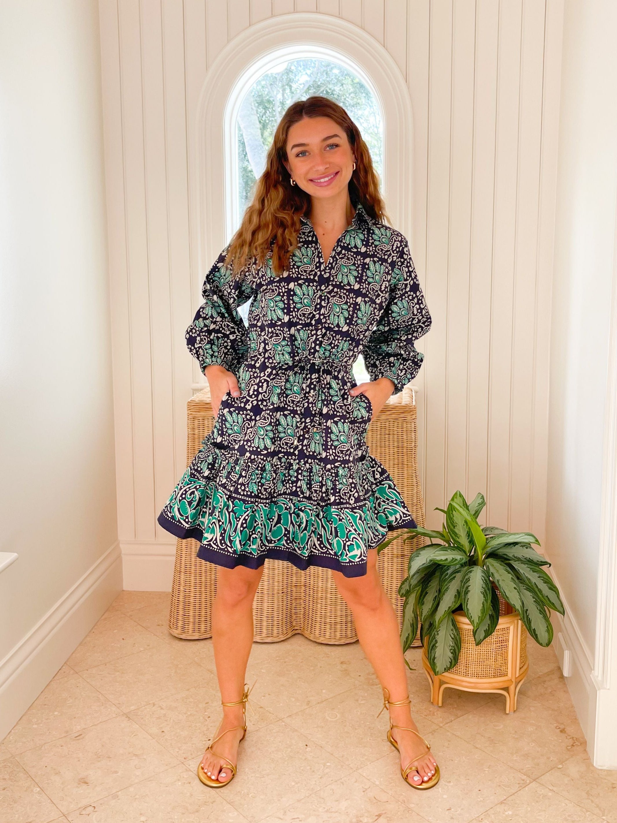 green emerald velvet dress CARA CARA Robin Dress Le Stampe Eve Blue