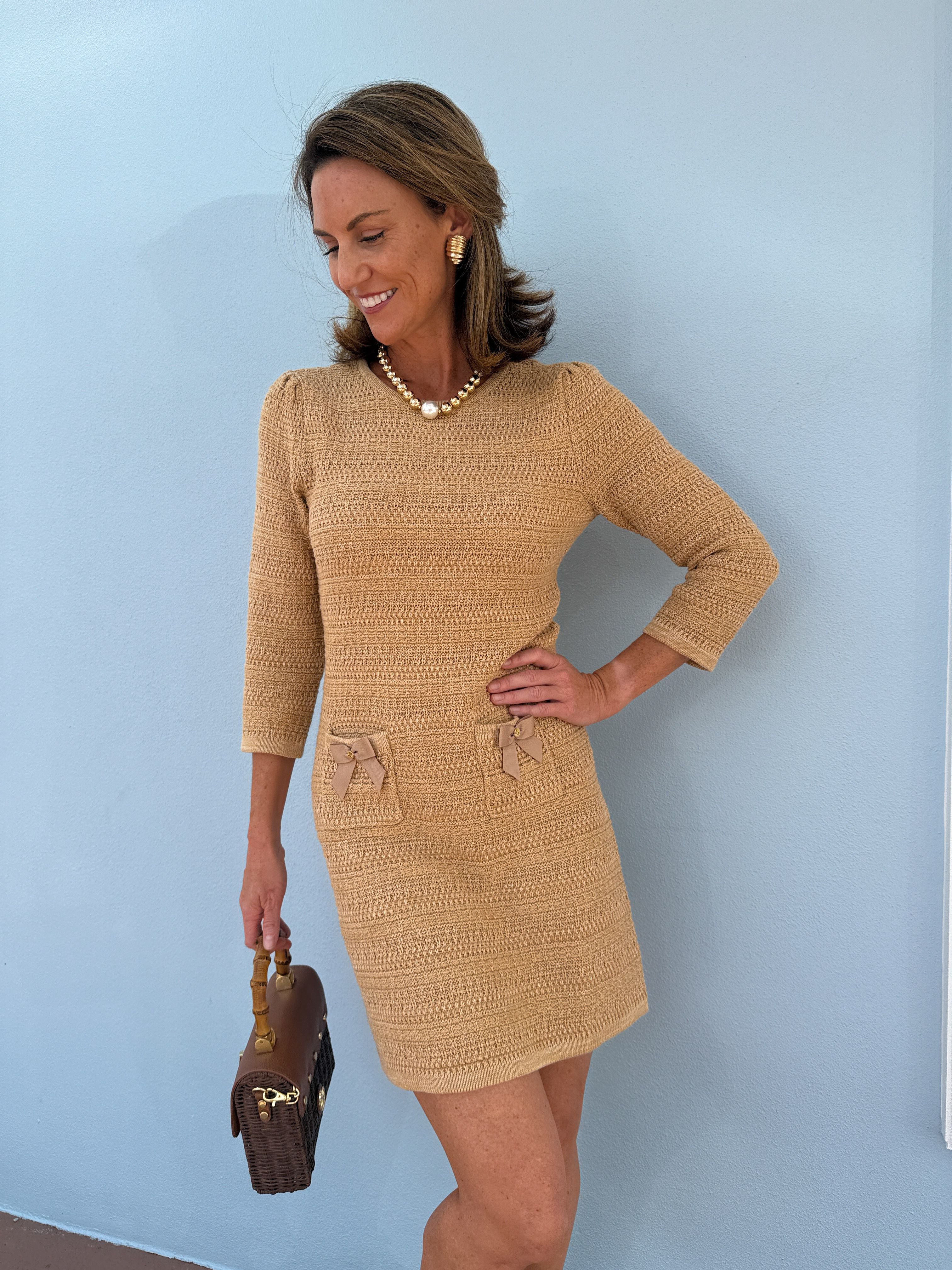 LILLY PULITZER Rhysa Sweater Dress Rattan Metallic Marl