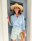 FRANK & EILEEN Waterford Walking Short Lime/White Stripe