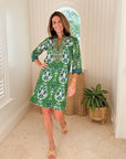 BELLA TU Bennett Tunic Dress Ikat Green