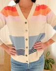 JUMPER 1234 Deckchair Stripe Cardigan Jasmine Multi