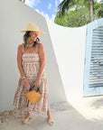 CARA CARA Taormina Dress Bria Stripe Egret