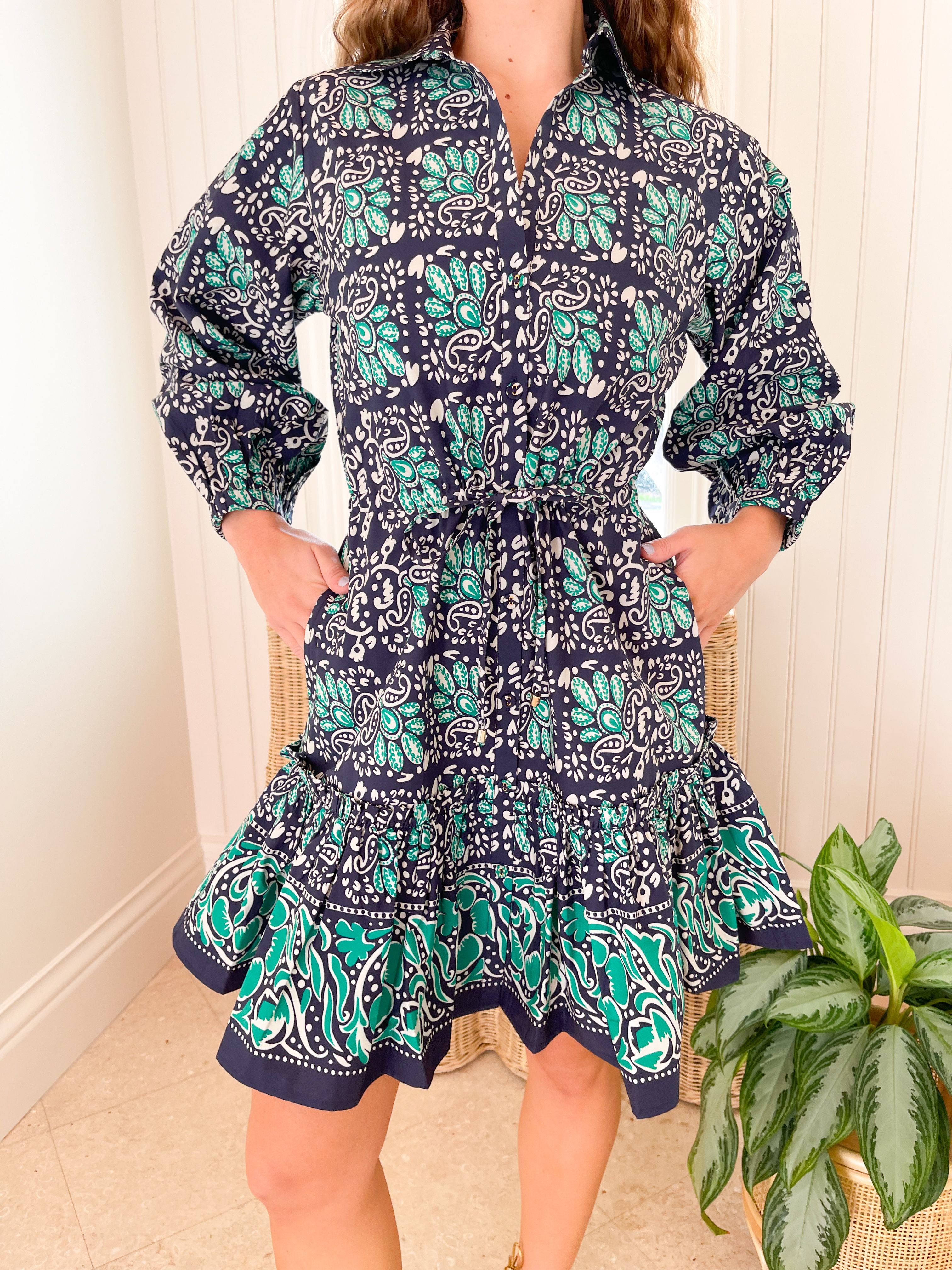 CARA CARA Robin Dress Le Stampe Eve Blue