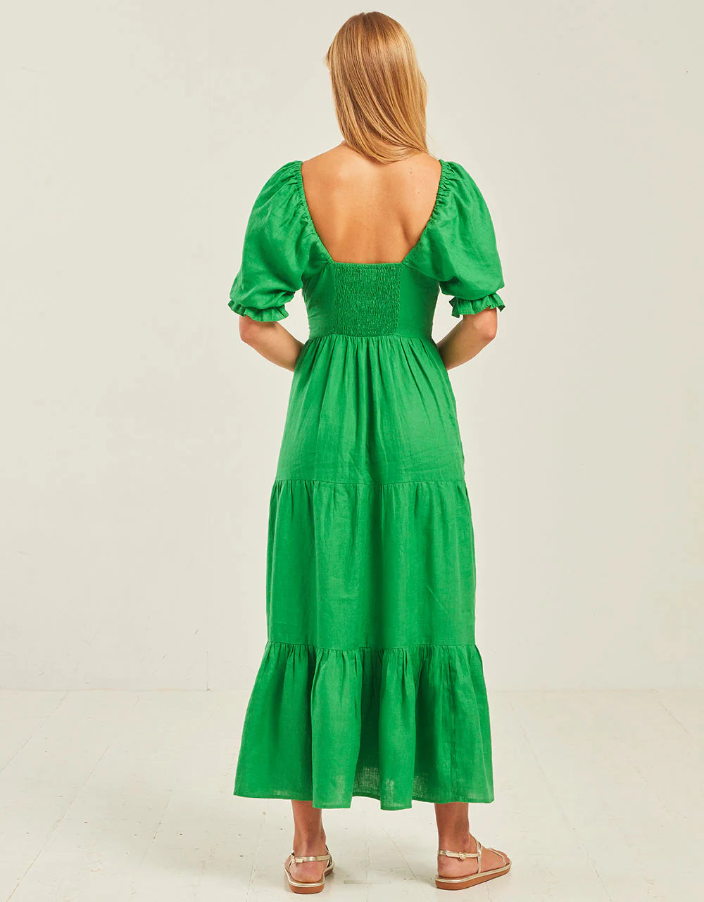 PINK CITY PRINTS Hannah Dress Parakeet Linen – Matilda's