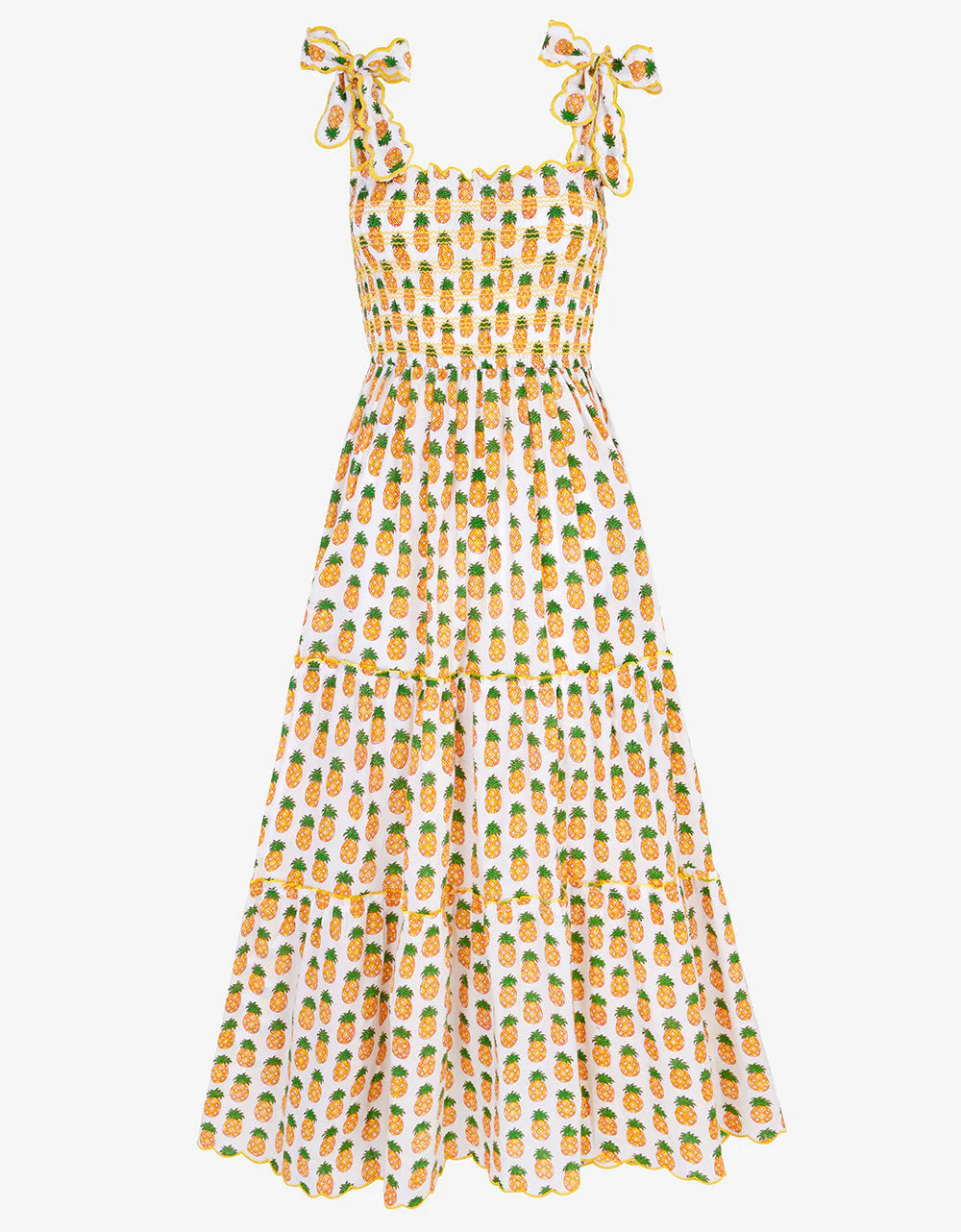 FINAL SALE PINK CITY PRINTS Malaga Dress Sunshine Pineapple
